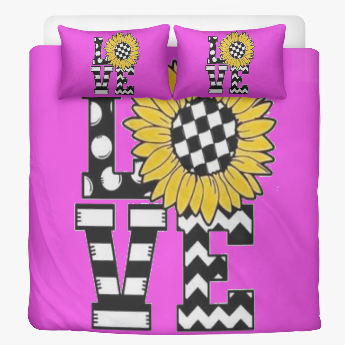 Love Themed 3-in-1 Polyester Bedding Set