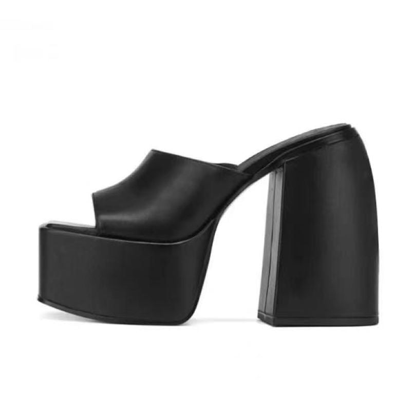 Spring New Thickened Water Platform Thick Heel Slippers Woven Belt Sexy Sandals