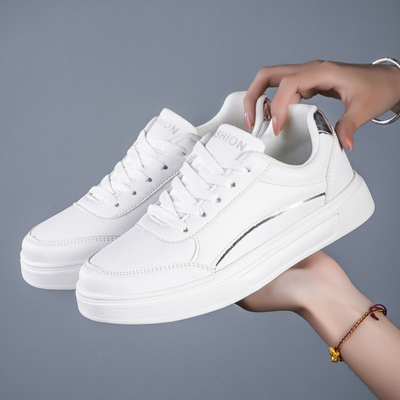 White shoes for women, white board shoes, anti slip flat bottom