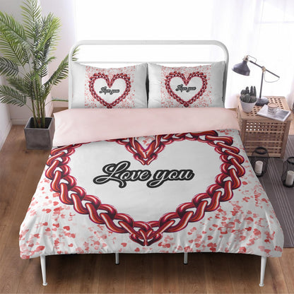 291. 3in1 Polyester Bedding Set Love you