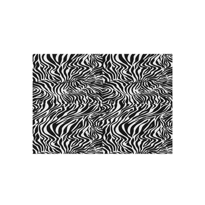 Outdoor Rug White Black Zebra print