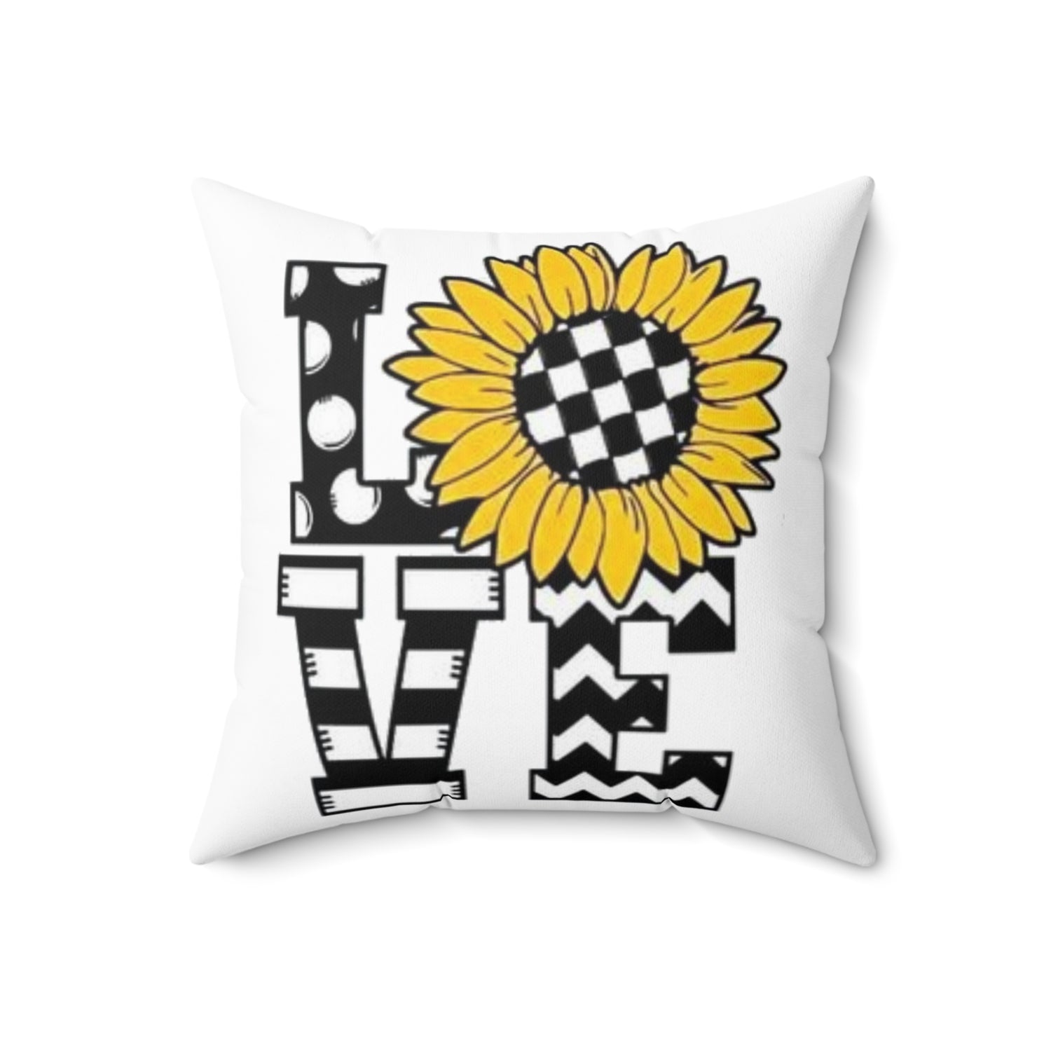 Spun Polyester Square Pillow Love