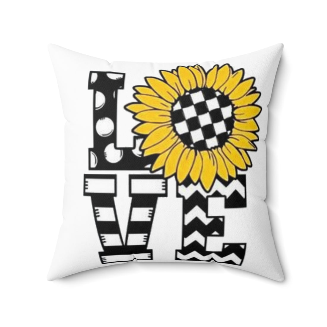 Spun Polyester Square Pillow Love