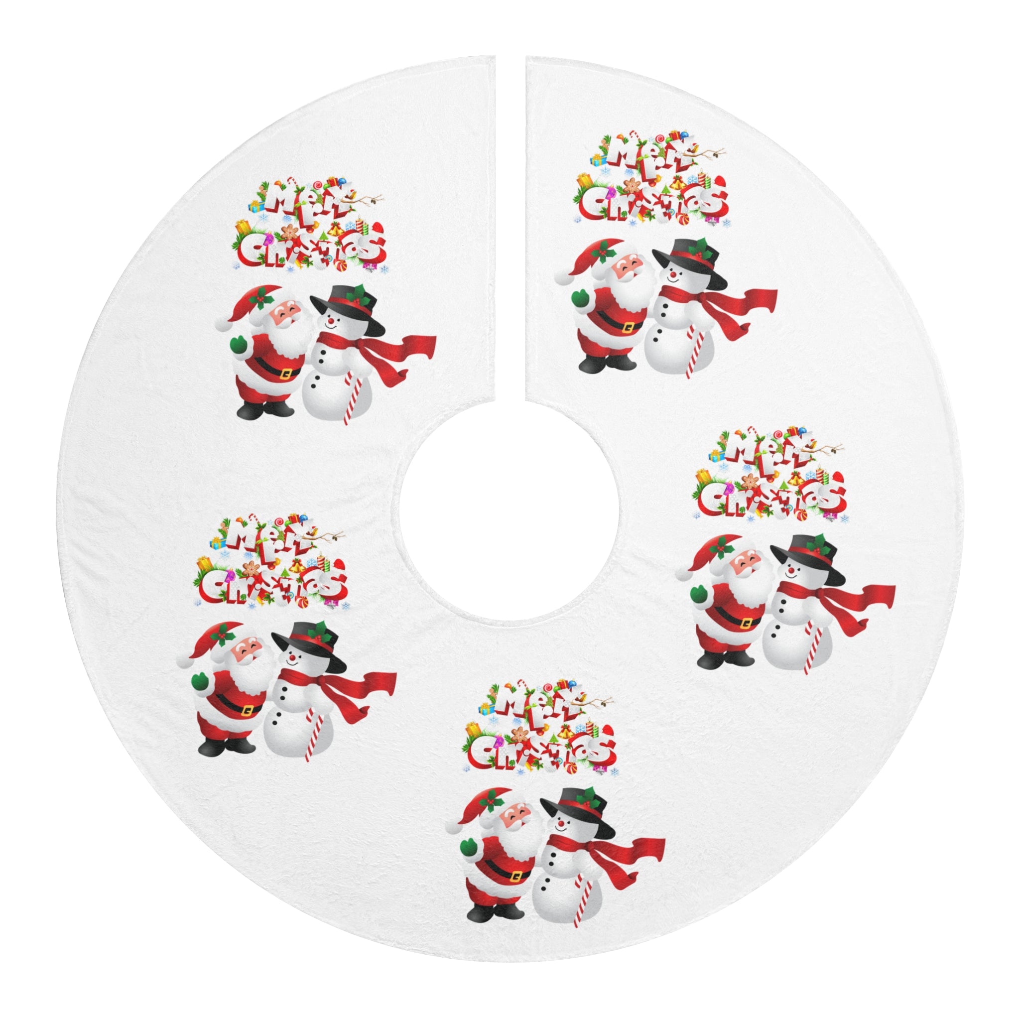 Christmas Tree Skirts Santa Claus and Snowman