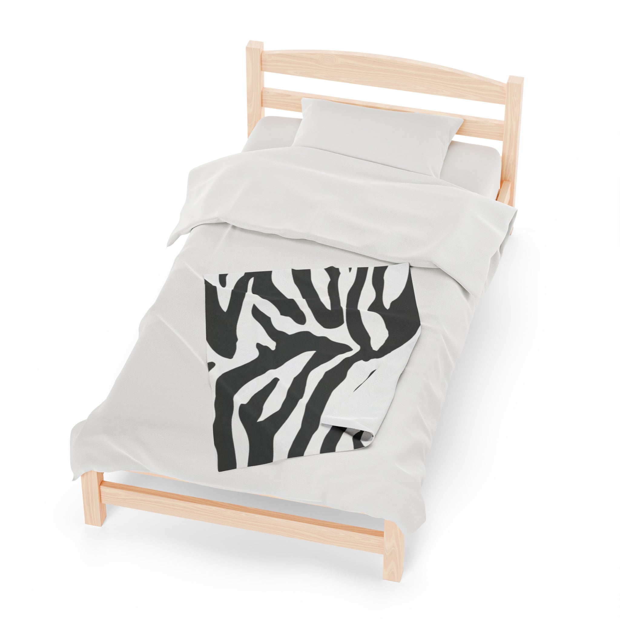 Velveteen Plush Blanket Zebra