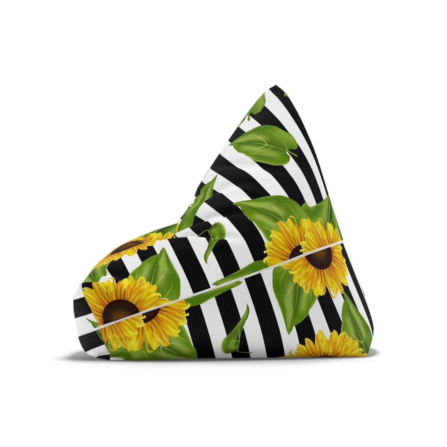 Bean Bag Chair Cover Sunflowers on black and white