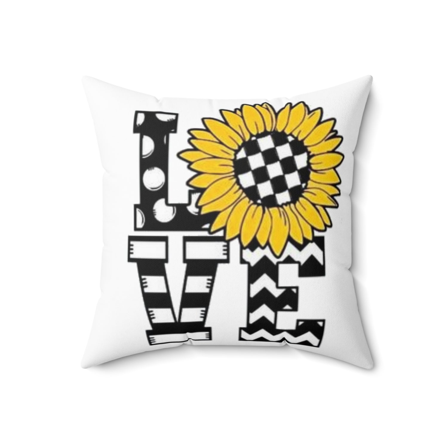 Spun Polyester Square Pillow Love