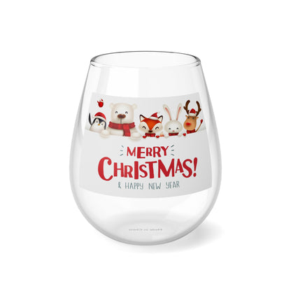 Stemless Wine Glass, 11.75oz merry Christmas