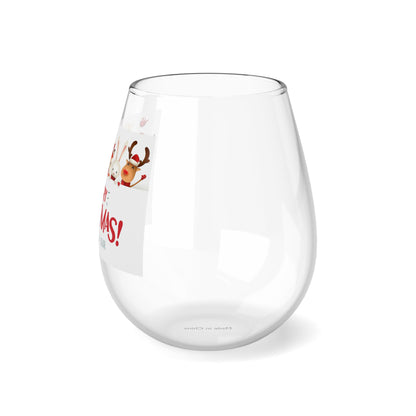 Stemless Wine Glass, 11.75oz merry Christmas