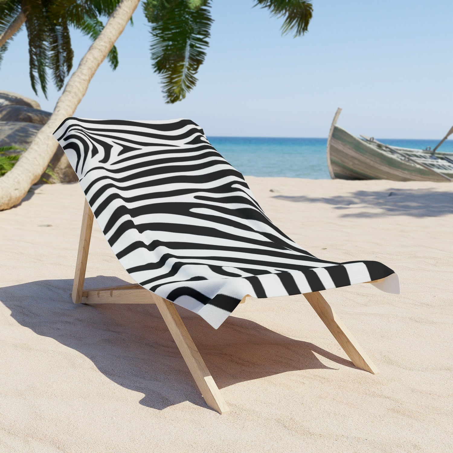 Beach Towel Zebra black and white