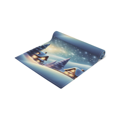 Table Runner (Cotton, Poly) Winter Christmas scenery