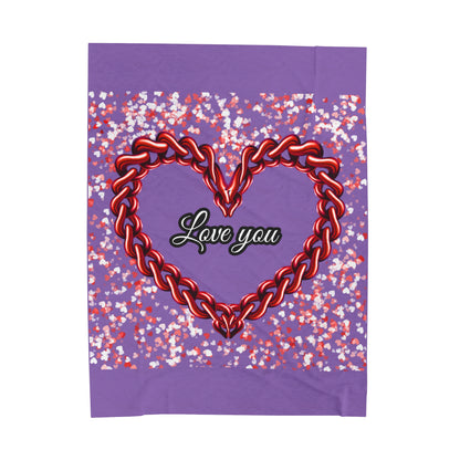 Velveteen Plush Blanket Love you