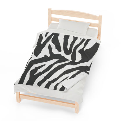 Velveteen Plush Blanket Zebra