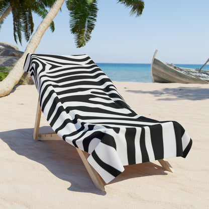 Beach Towel Zebra black and white