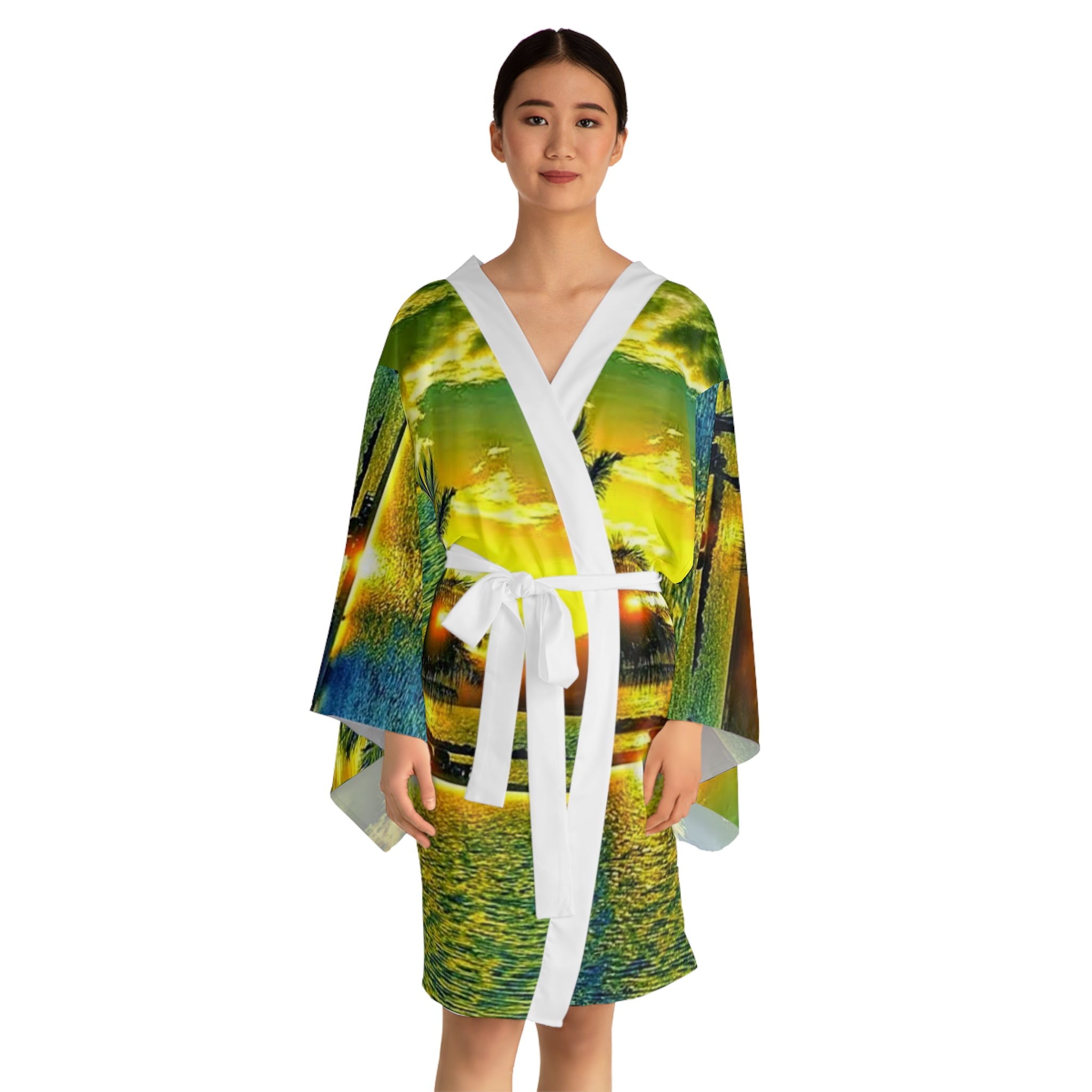 Long Sleeve Kimono Robe Beautiful Nature