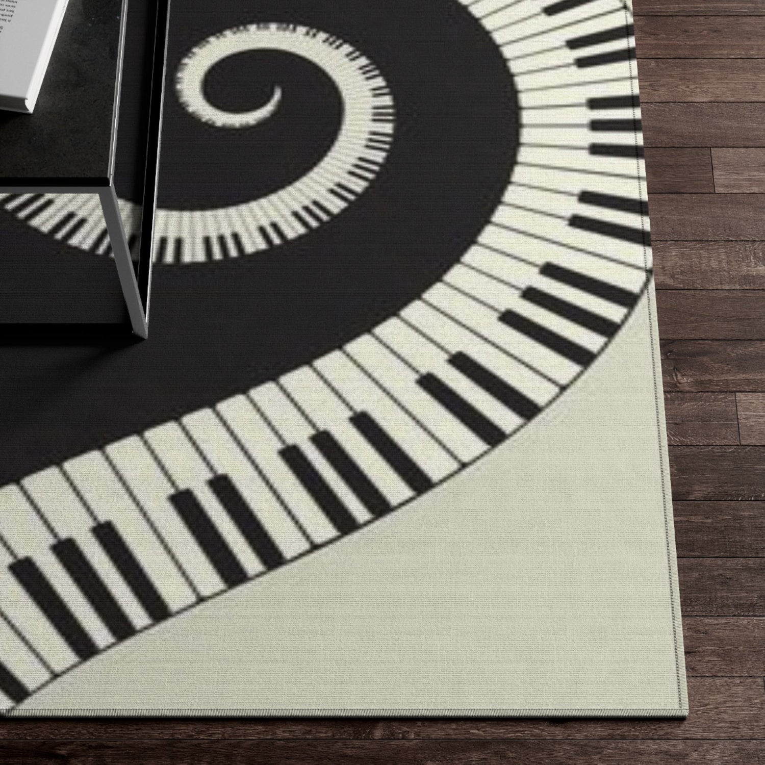 Dornier Rug piano keys black and white