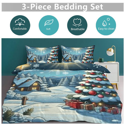 3-Piece Bedding Set-86&quot;×70&quot;/ 218×177cm (Dual-sidede Printing)