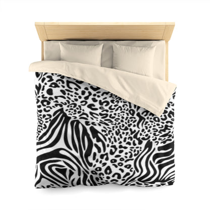 Microfiber Duvet Cover Black and white