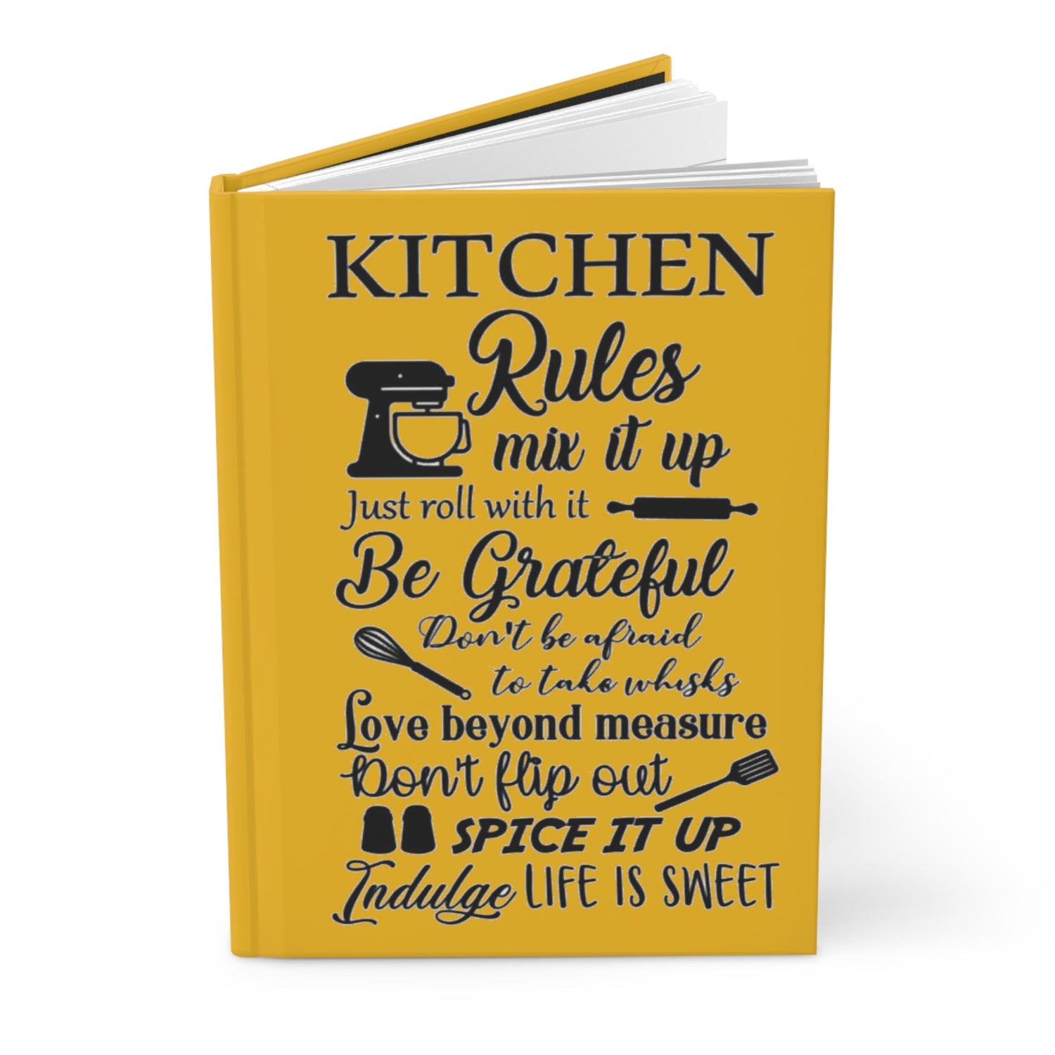 Hardcover Journal Matte Kitchen rules recipe book Personalized