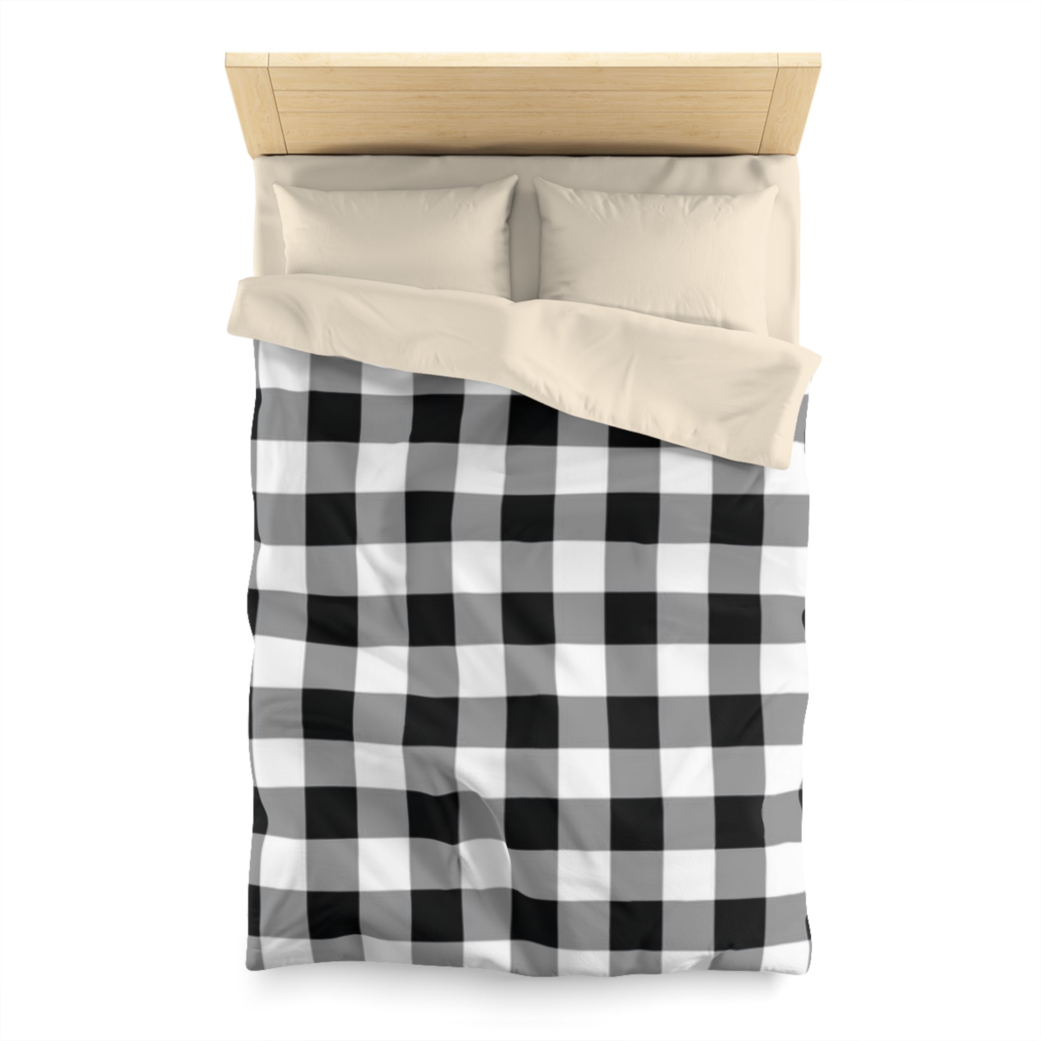 Microfiber Duvet Cover Black and white