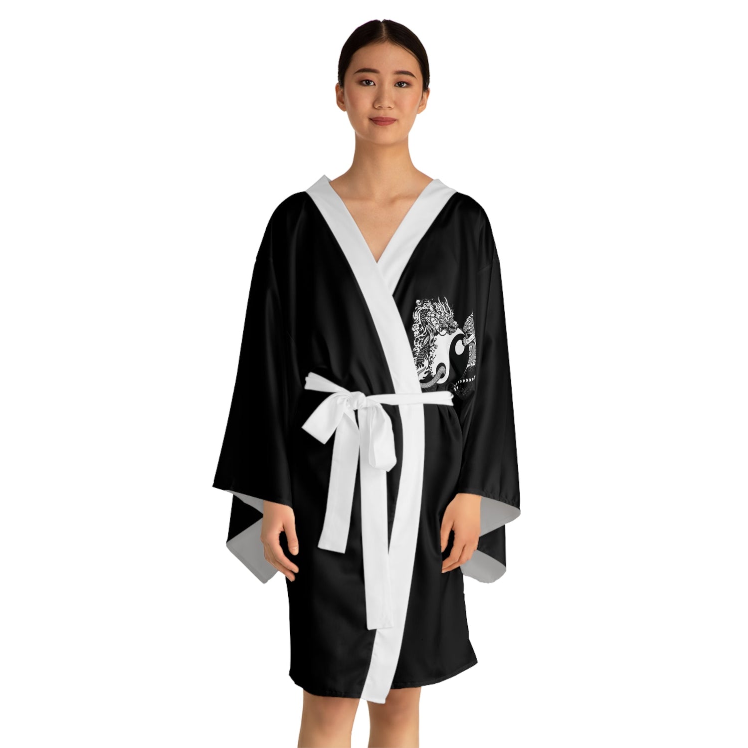 Long Sleeve Kimono Robe Tiger and Dragon