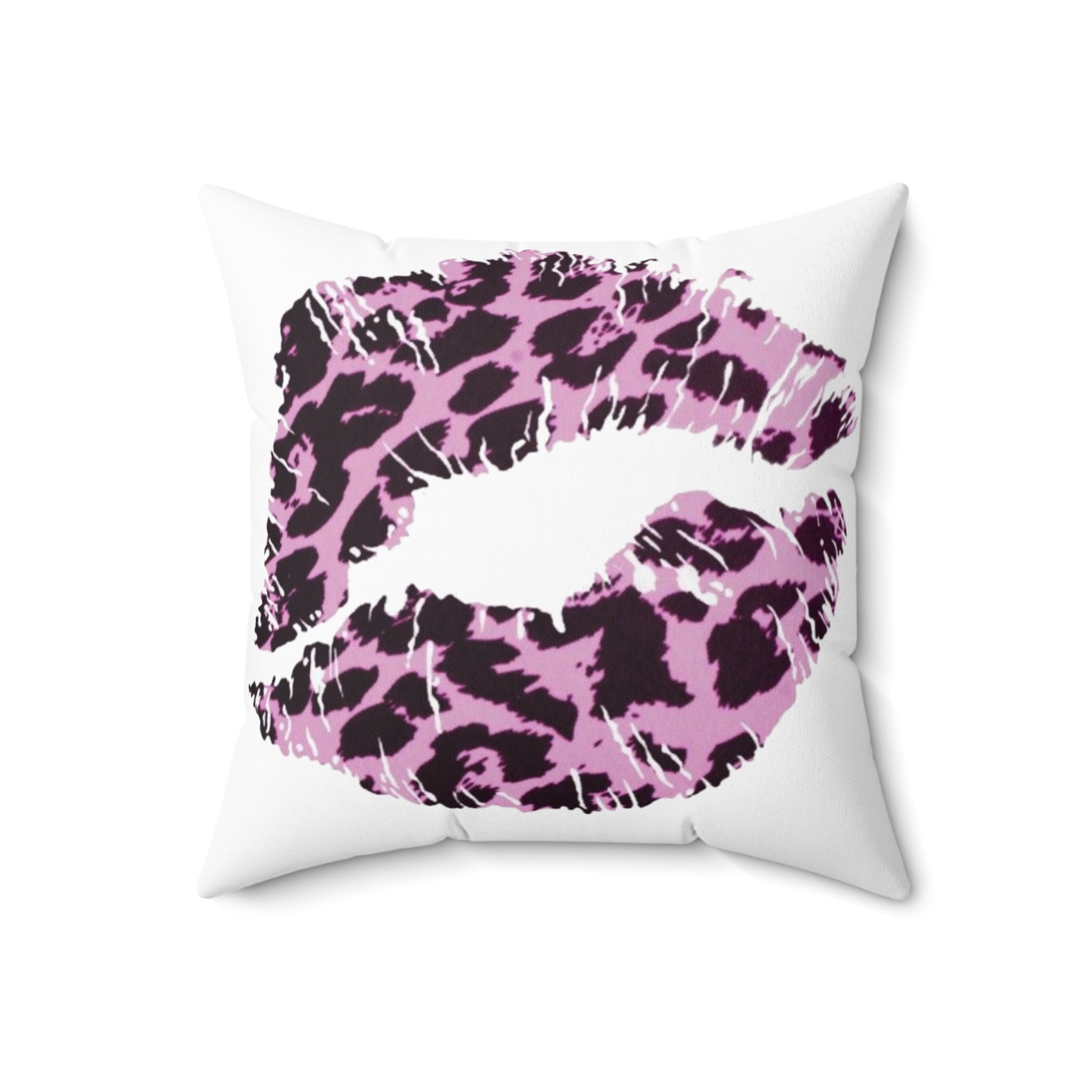 Spun Polyester Square Pillow Kiss