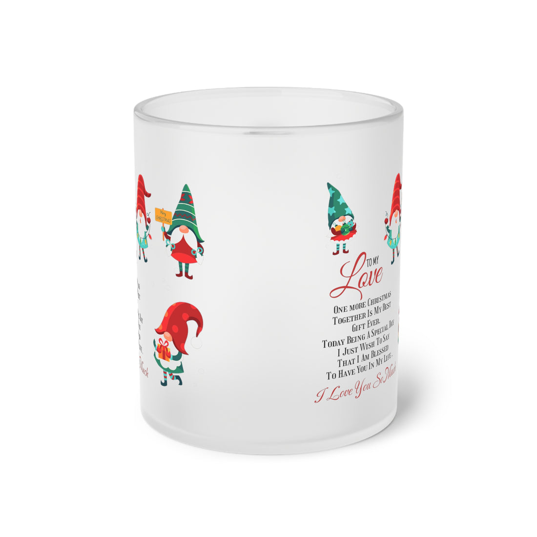 Frosted Glass Mug My Love Merry Christmas