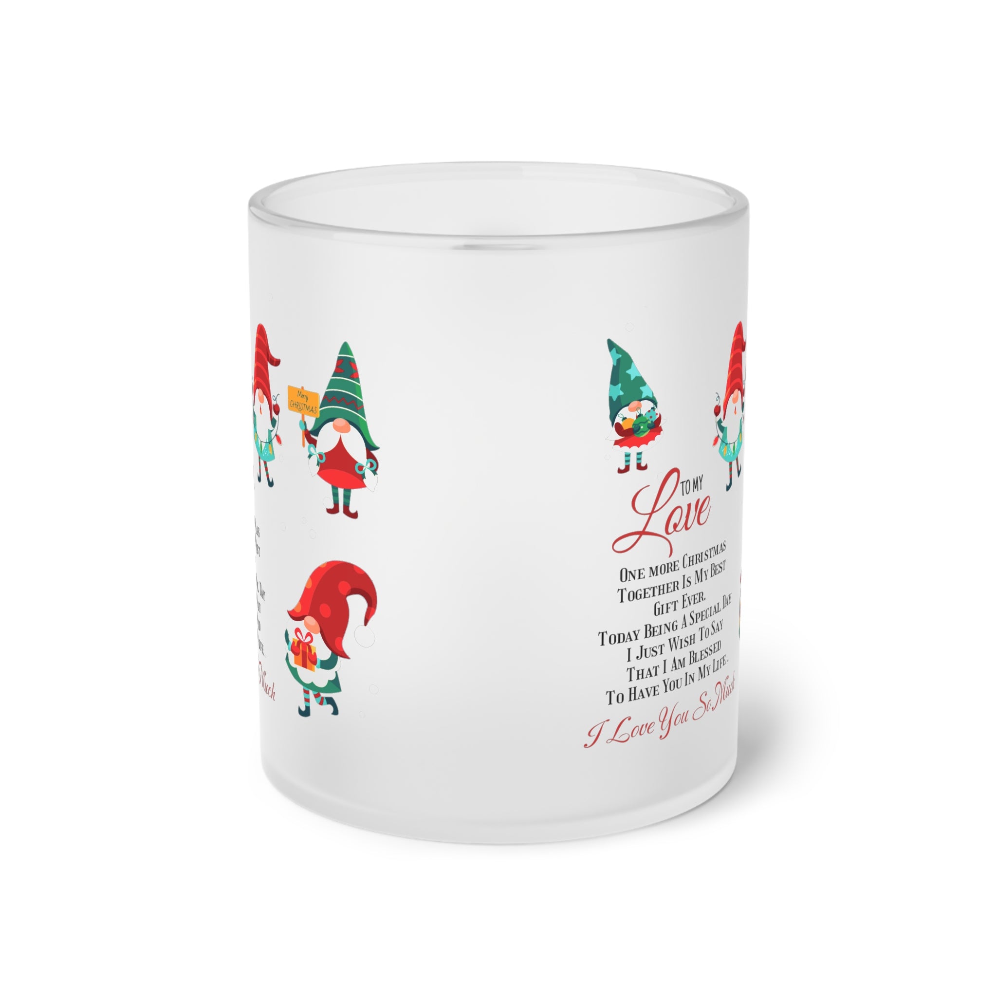 Frosted Glass Mug My Love Merry Christmas