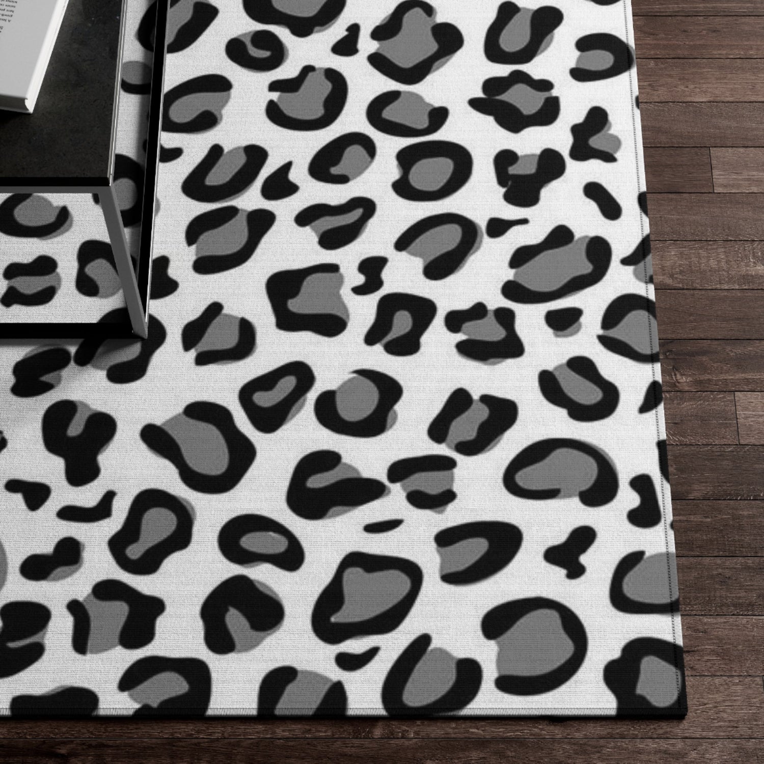 Dornier Rug Leopard,black, white and grey