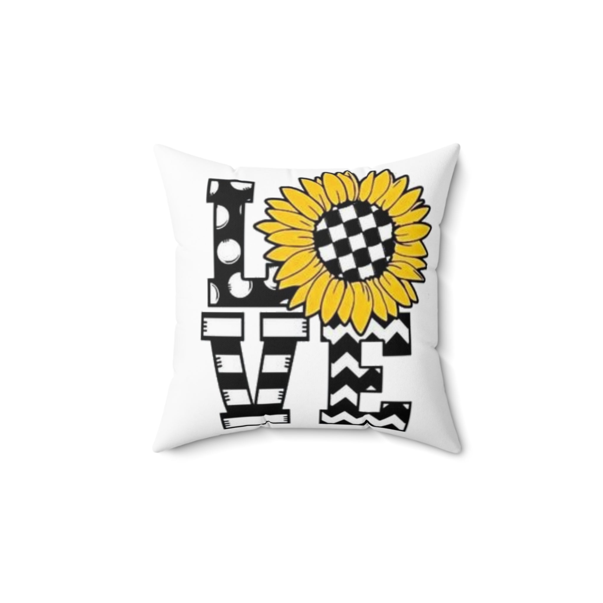 Spun Polyester Square Pillow Love