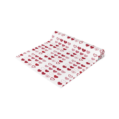 Table Runner (Cotton, Poly) Hearts Valentine