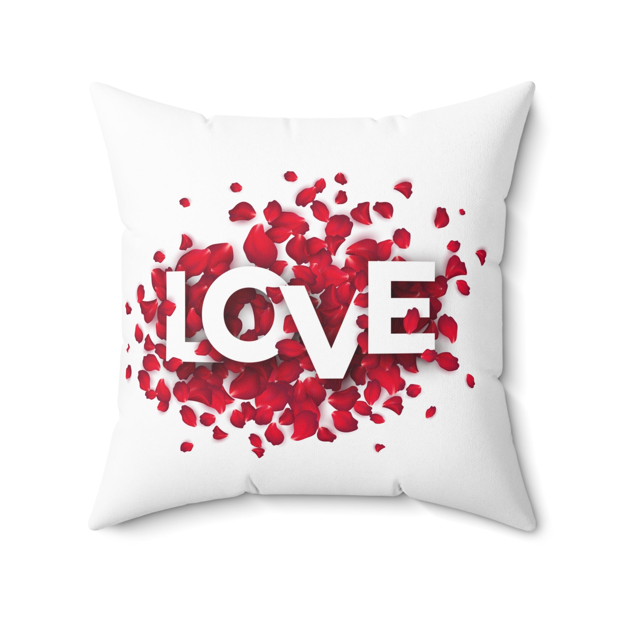 Spun Polyester Square Pillow Love