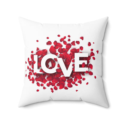 Spun Polyester Square Pillow Love