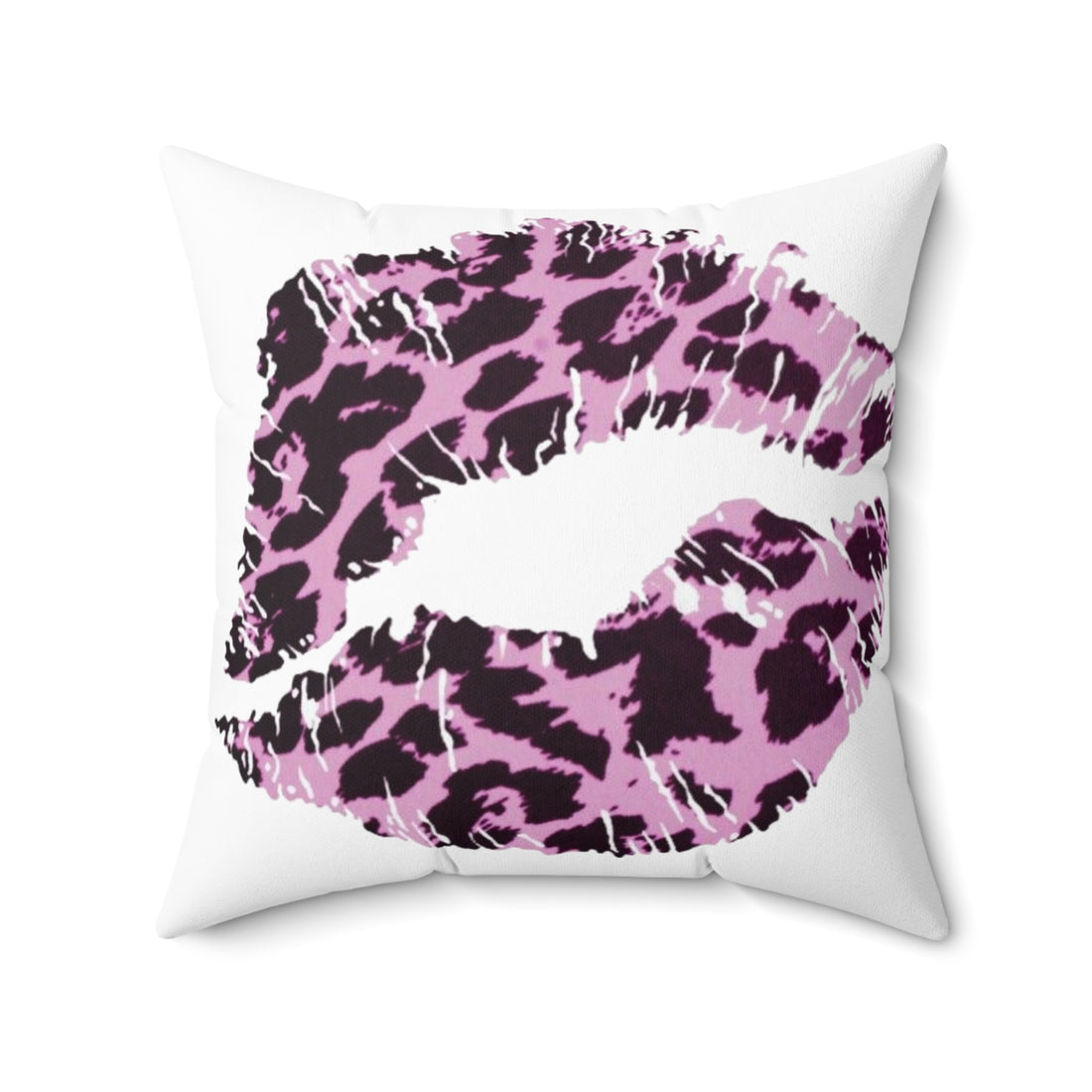 Spun Polyester Square Pillow Kiss