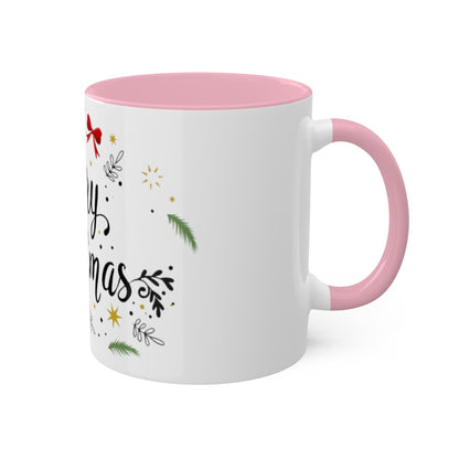 Merry Christmas Colorful Mugs, 11oz