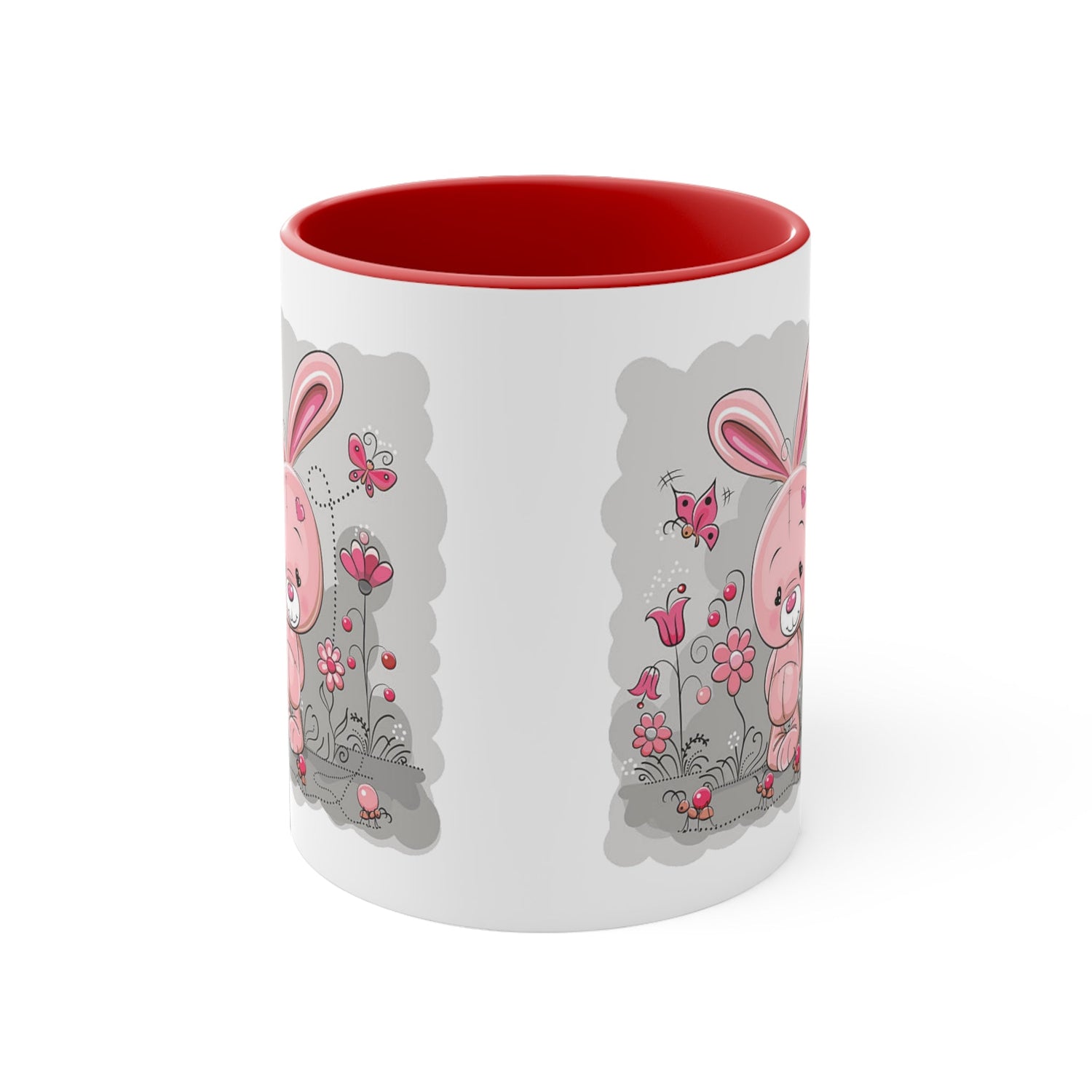 Accent Coffee Mug Pink Rabbit Valentine