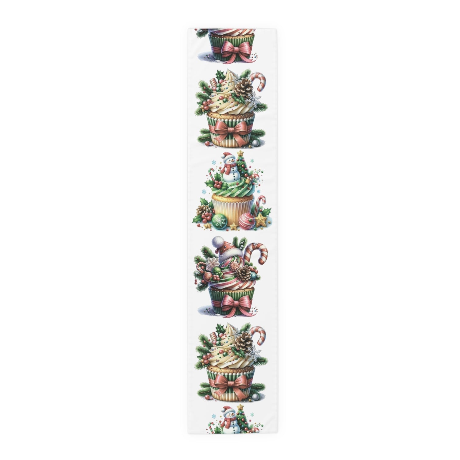 Table Runner (Cotton, Poly) Christmas muffins decoration