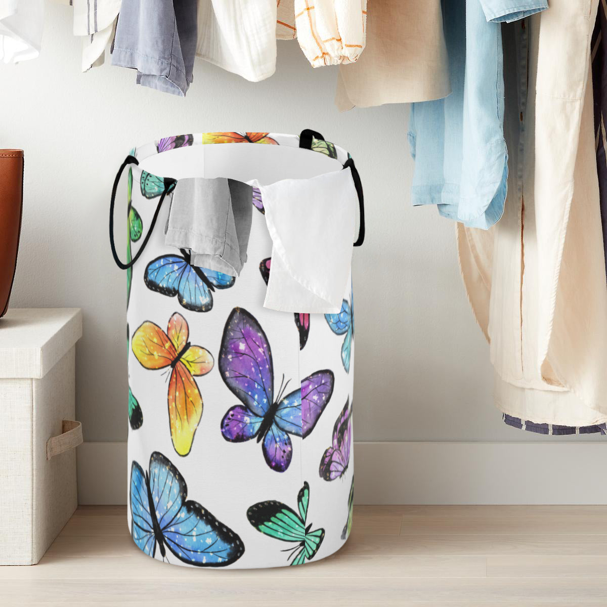 Large Capacity Foldable Laundry Basket Butterflies