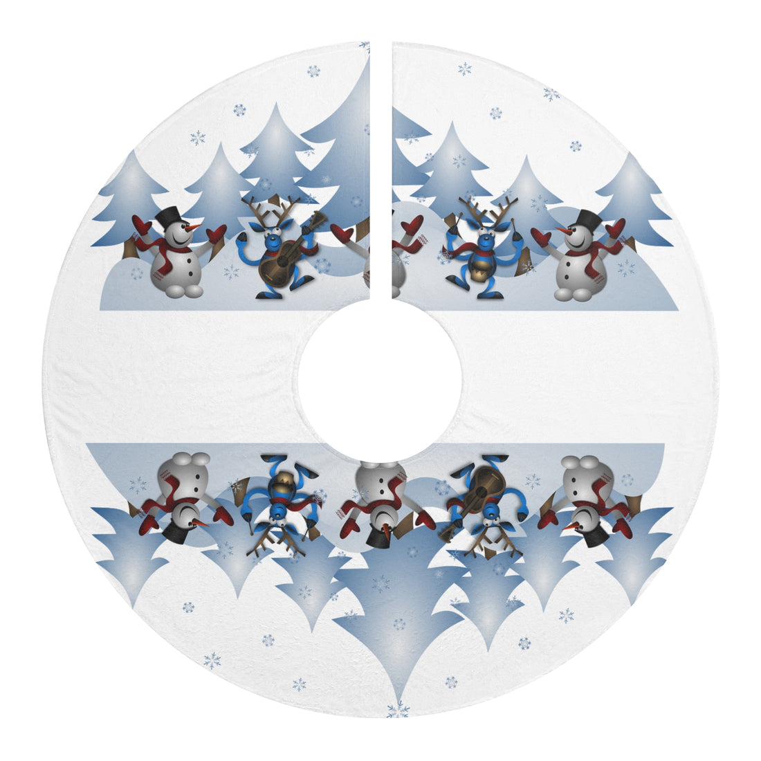 Christmas Tree Skirts Snowmen dancing