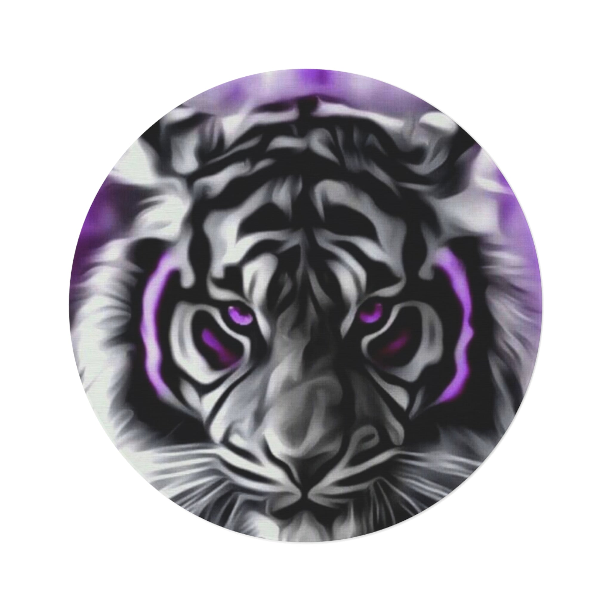 Round Rug Purple Tiger