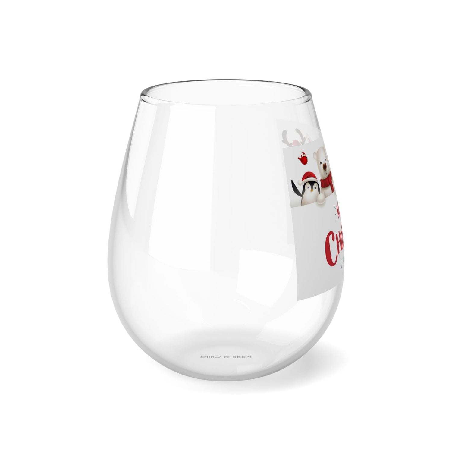 Stemless Wine Glass, 11.75oz merry Christmas