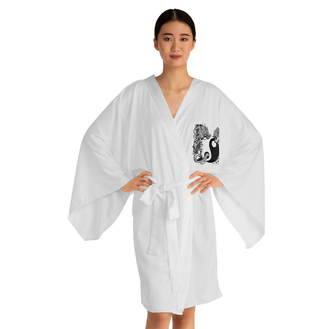 Long Sleeve Kimono Robe Tiger and Dragon