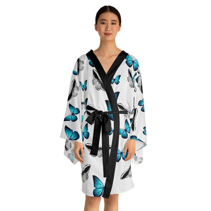 Long Sleeve Kimono Robe Butterflies