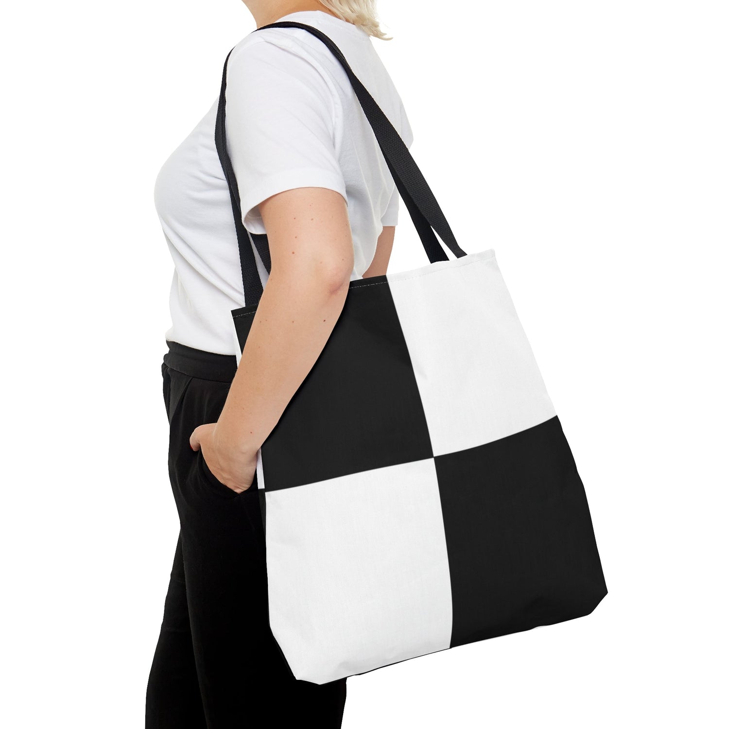 AOP Tote Bag Black and White