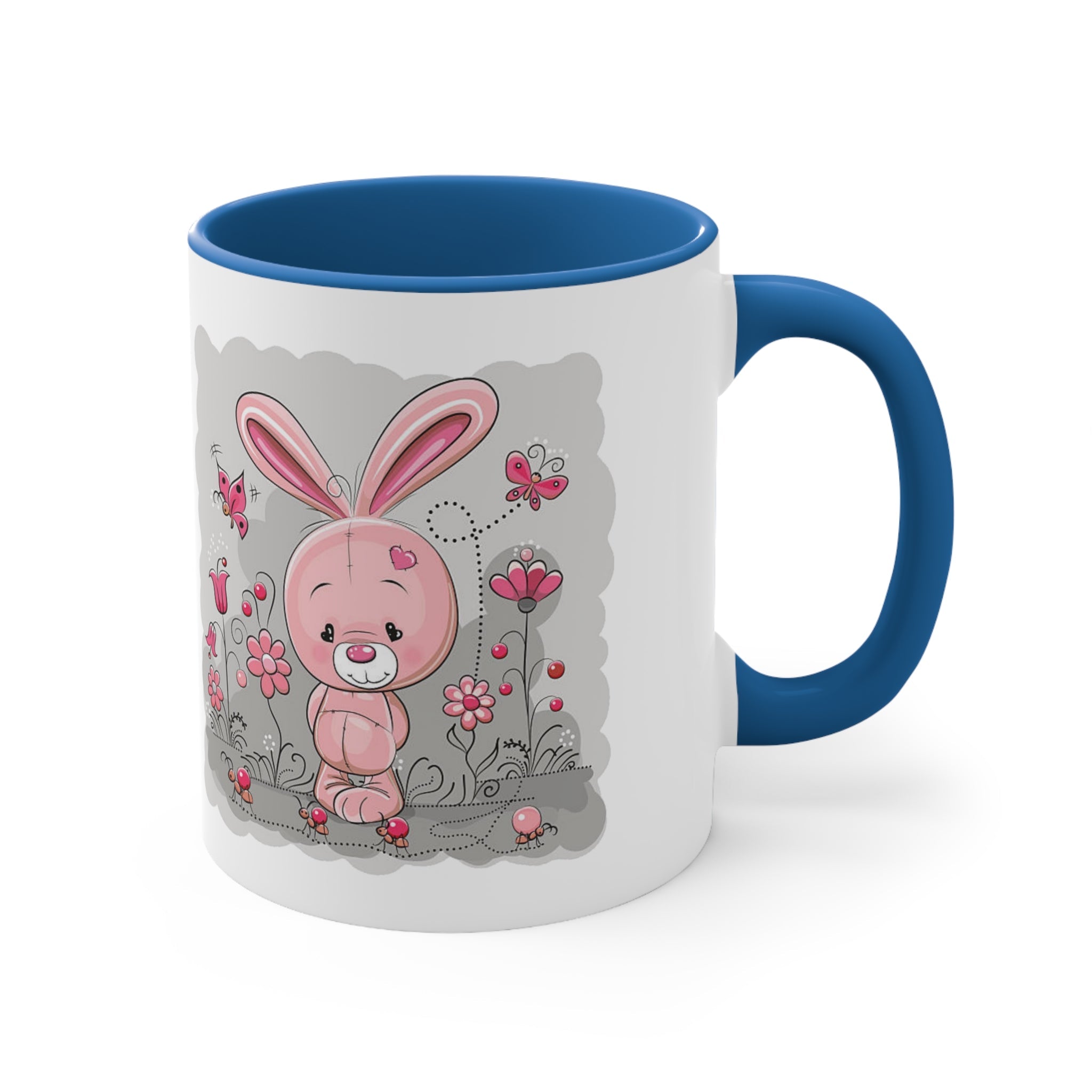 Accent Coffee Mug Pink Rabbit Valentine