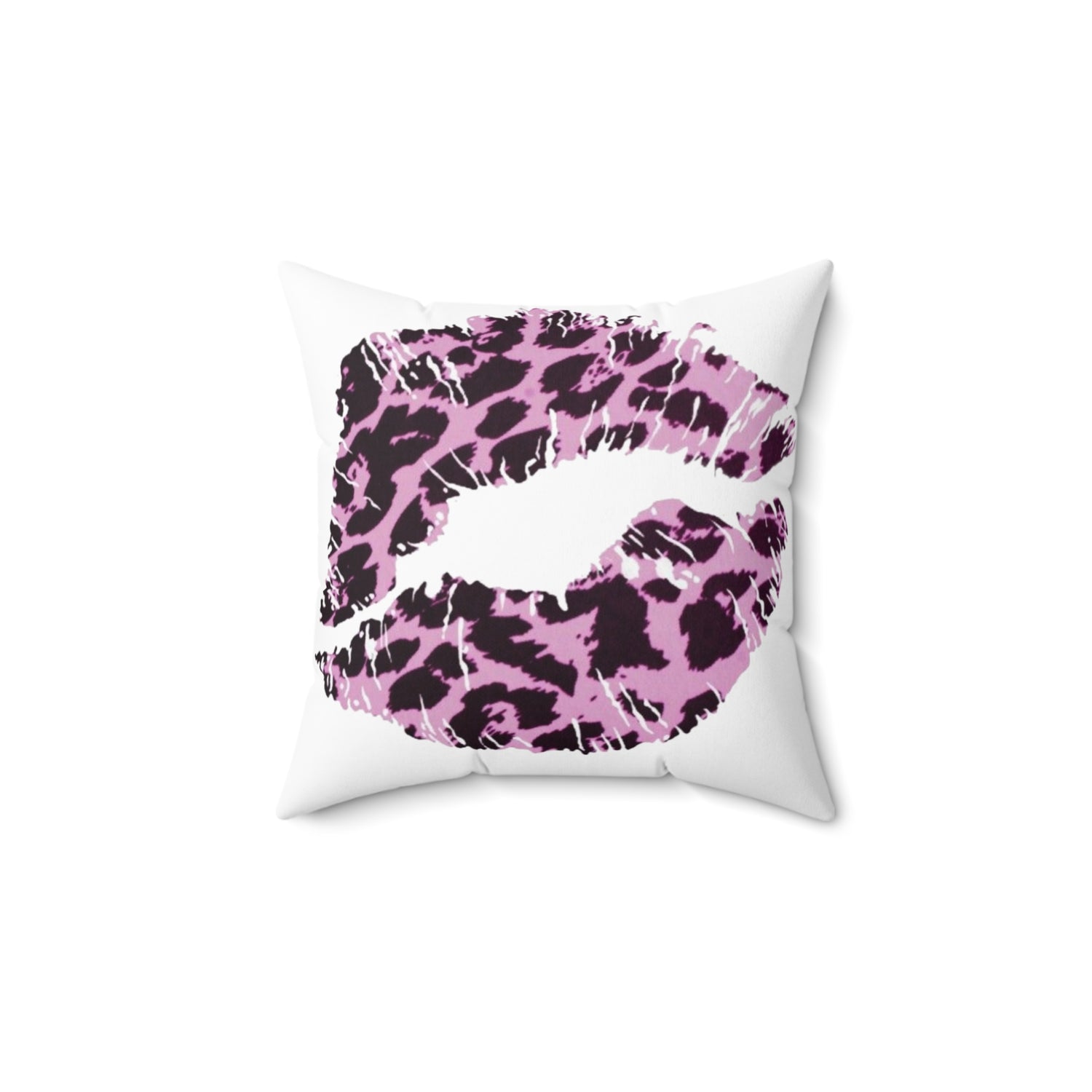 Spun Polyester Square Pillow Kiss