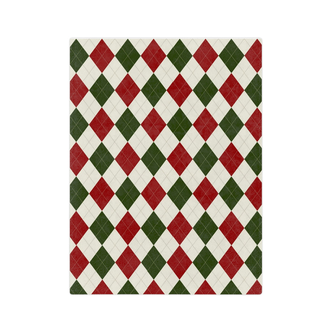 Velveteen Minky Blanket Christmas pattern red green