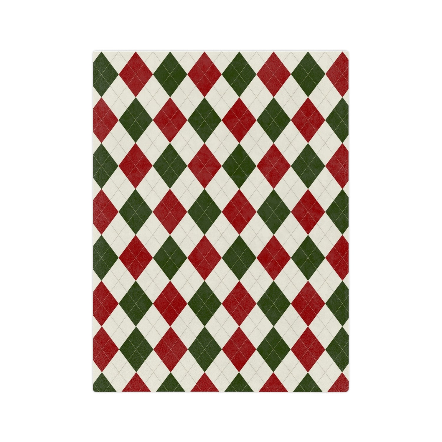 Velveteen Minky Blanket Christmas pattern red green