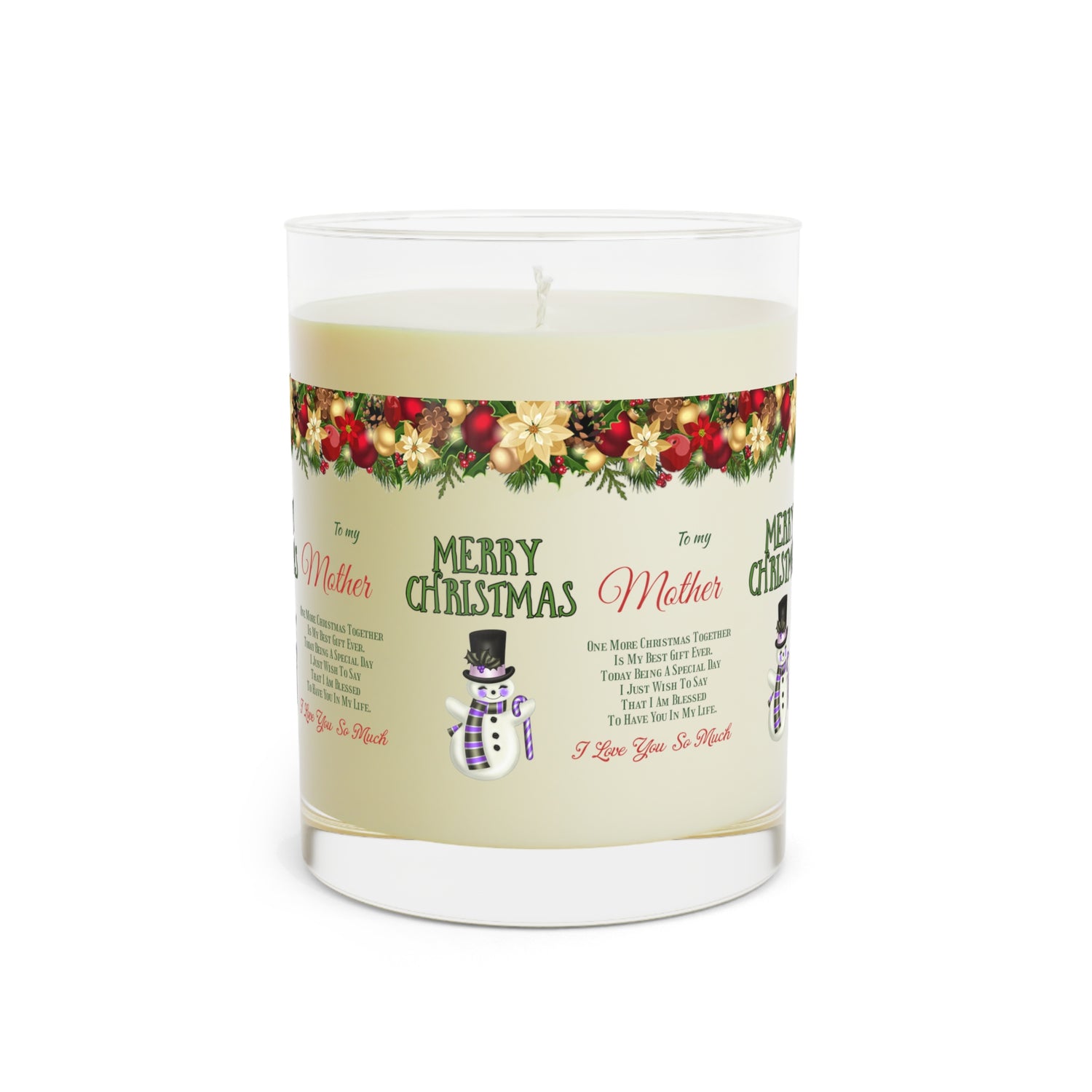 Scented Candle - Full Glass, 11oz Merry Christmas to my Mother