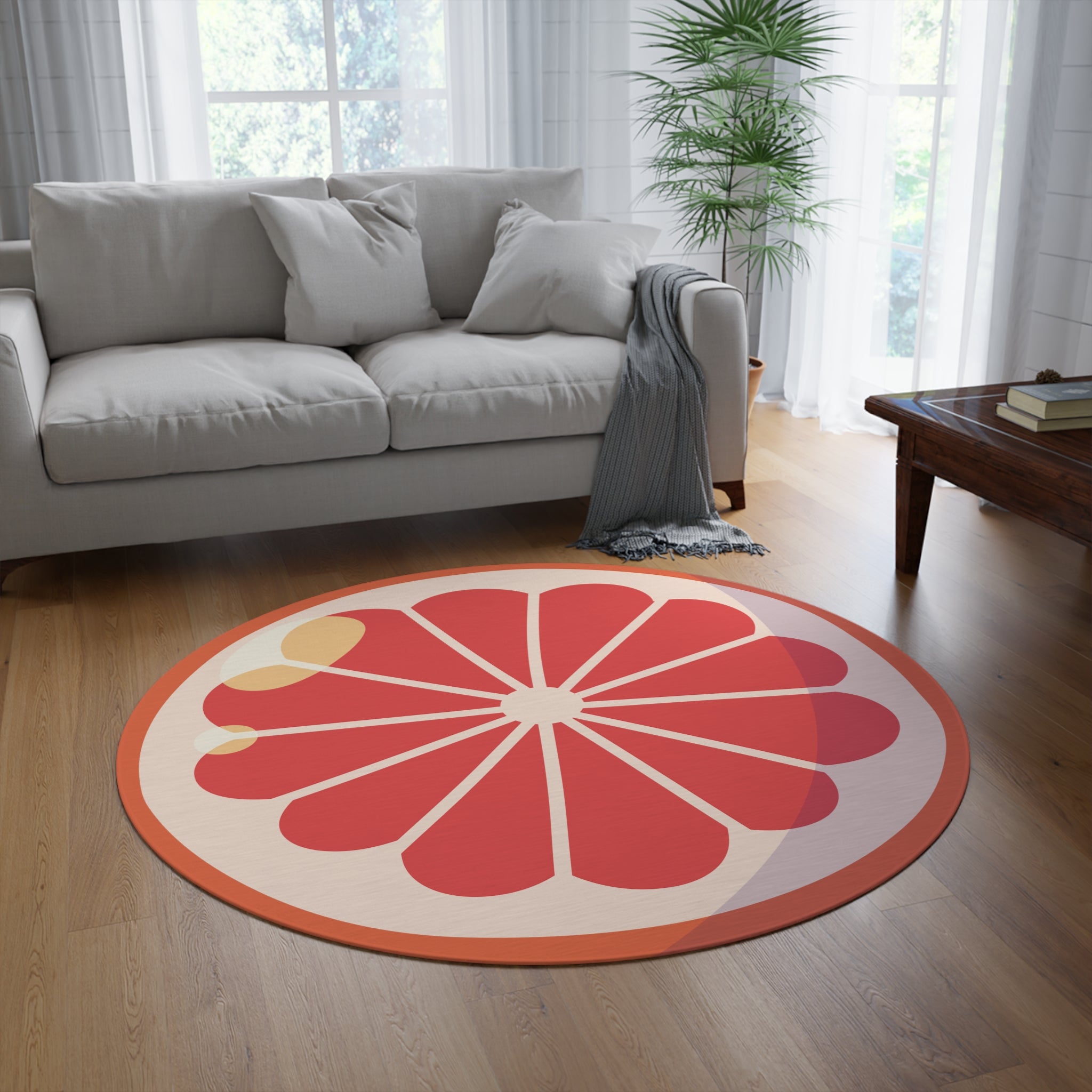 Elevate Your Space with a Stylish Round Rug in Grapefruit Shade
